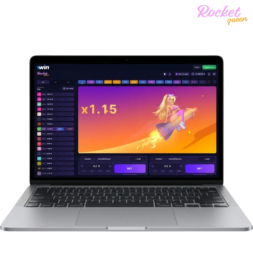 Rocket Queen de 1Win en Chile: juego crash con cohete y multiplicador en alza, RTP 97,2 %, bono 600 %, móvil y pagos locales