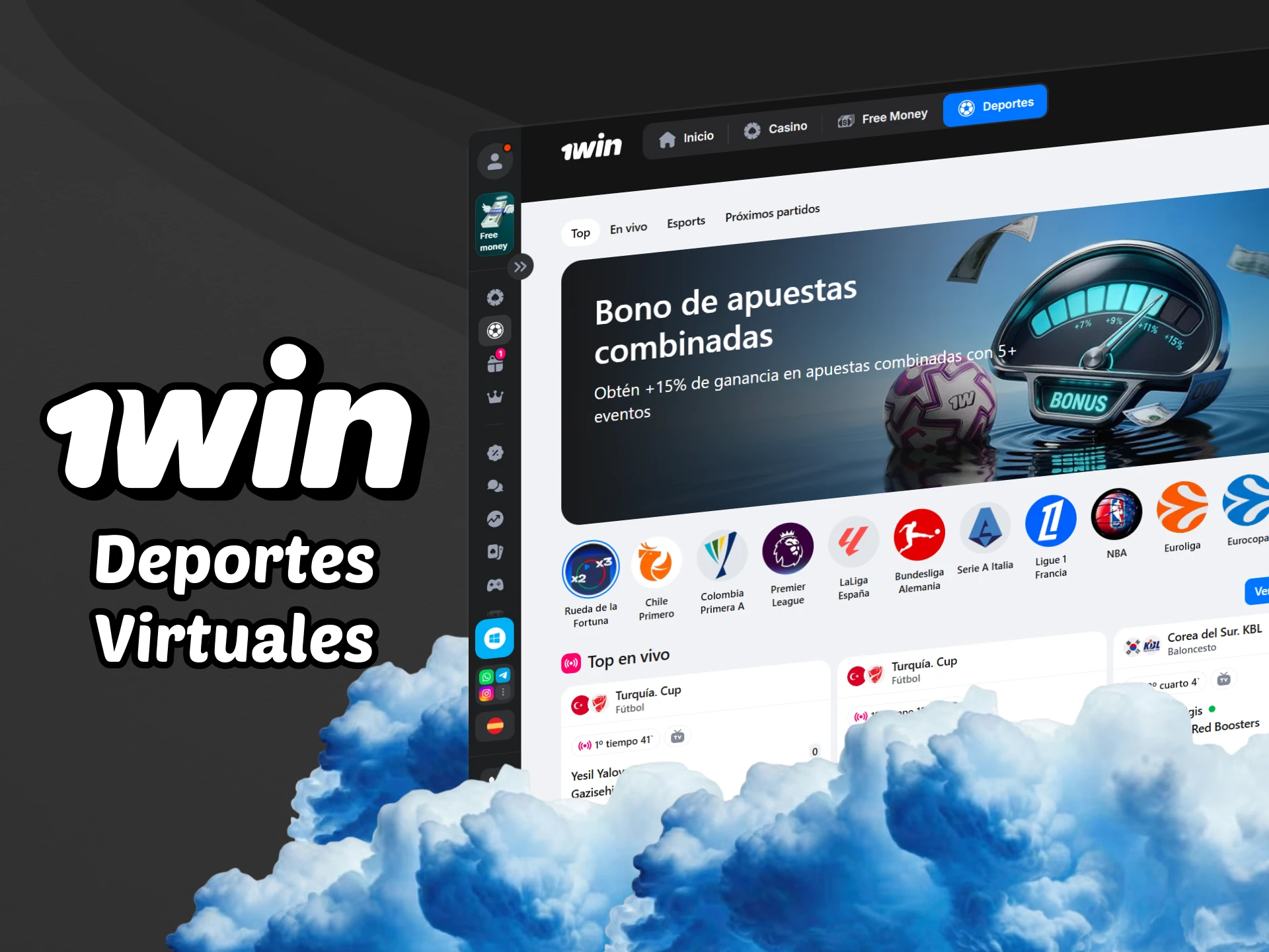 Puedes realizar apuestas en deportes virtuales en 1win.