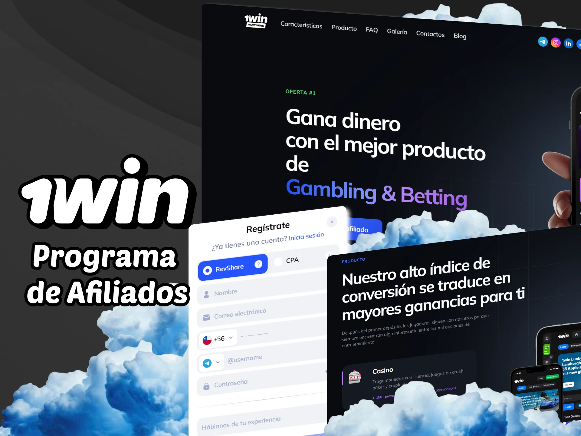Únete al programa de afiliados de 1win para ganar más.