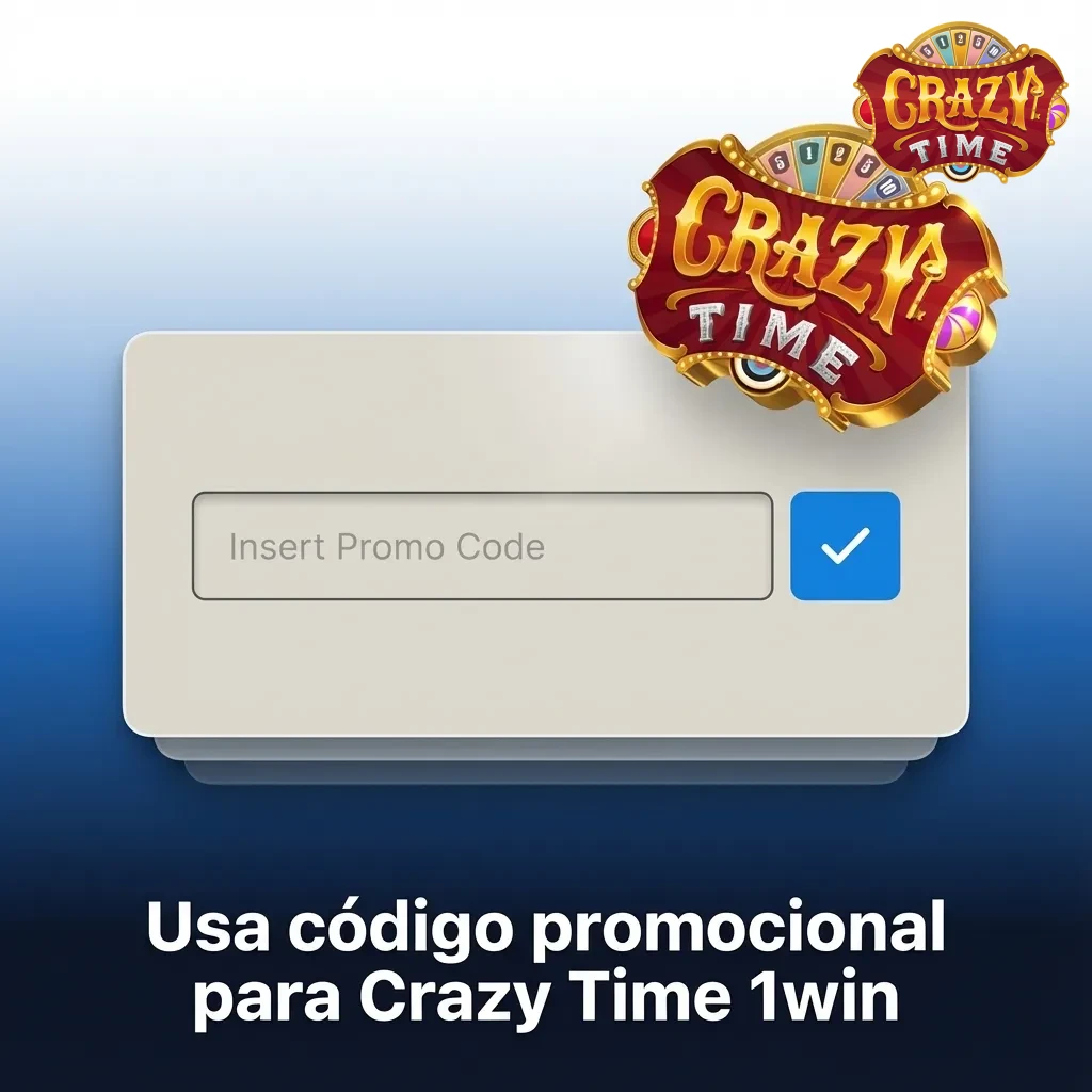 Banner promocional de Crazy Time en 1win; código CRAZYTIMECL para registro o en la sección de Bonos.