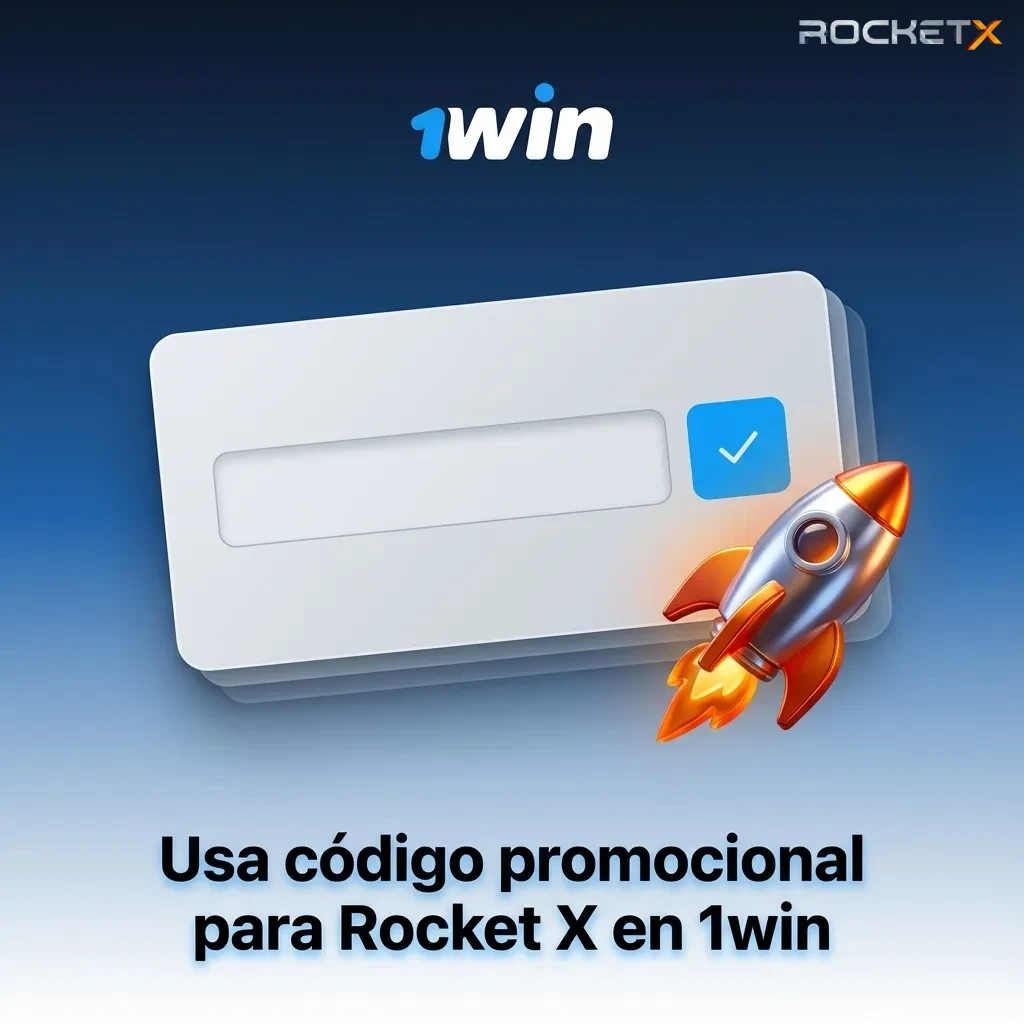 Banner de 1win Rocket X: usa el código ROCKETXCL en registro o cajero, actívalo; busca ayuda en perfil o chat.
