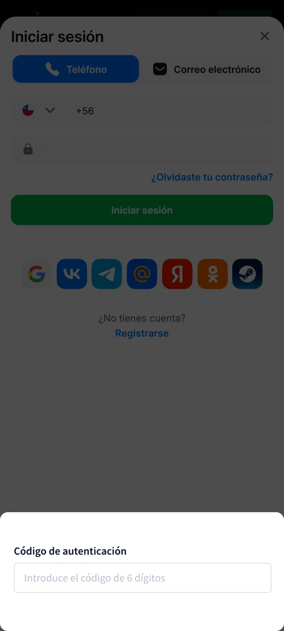 Introduce tu código 2FA para acceder a 1win.